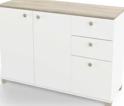 Kommode Liva-Kronberg Eiche/Mattweiß