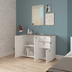 Kommode Liva-Kronberg Eiche/Mattweiß