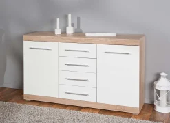 Kommode Lublin mit 2 Türen und 4 Schubladen