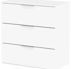 Kommode Micheline - 80x41x81cm - 3 Schubladen - weiß