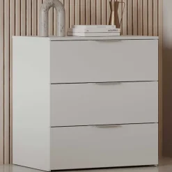 Kommode Micheline - 80x41x81cm - 3 Schubladen - weiß
