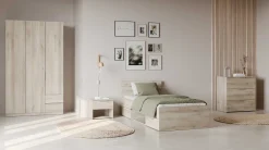 Kommode Micheline - 80x41x81cm - 3 Schubladen - Eiche Dekor