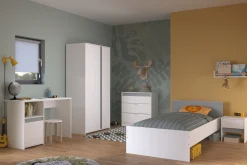 Kommode Rue 78 cm mit 3 Schubladen - weiß/grau oder weiß/rosa