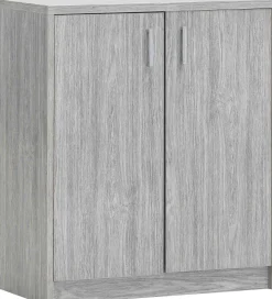 Kommode Spacio 84cm 2 Türen - Eiche grau