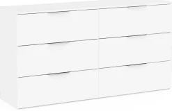 Kommode Spectre - 151x41x81cm - 6 Schubladen - weiß