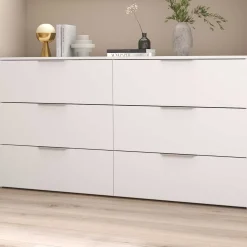 Kommode Spectre - 151x41x81cm - 6 Schubladen - weiß