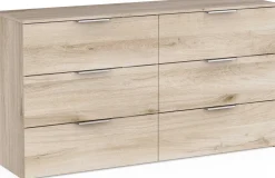 Kommode Spectre - 151x41x81cm - 6 Schubladen - Eiche Dekor