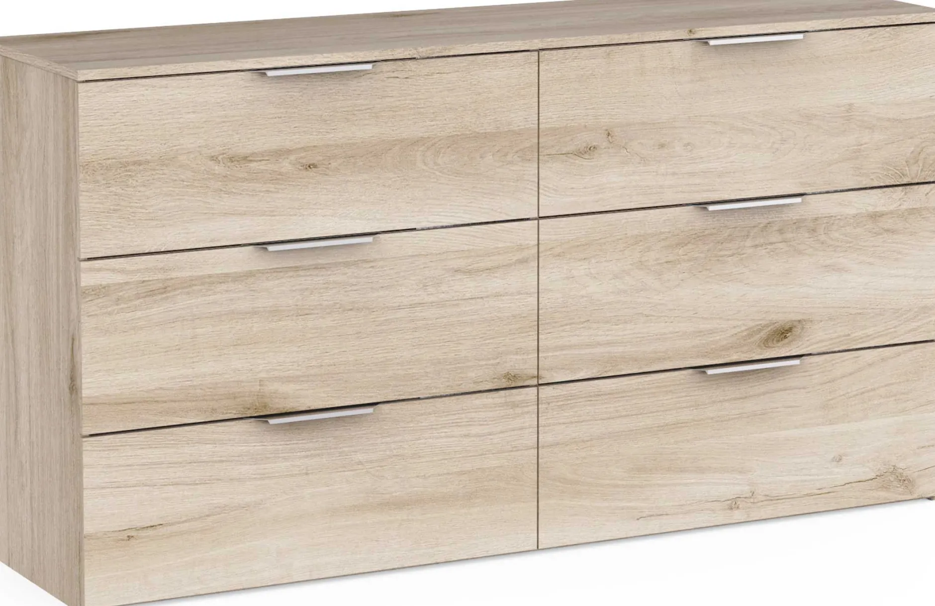 Kommode Spectre - 151x41x81cm - 6 Schubladen - Eiche Dekor