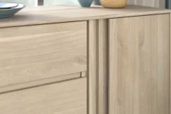 Kommode Tokio 77 cm-3 Schubladen, 1 Drehtür Eiche Dekor