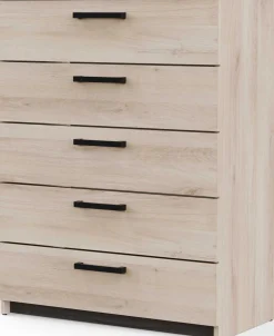 Kommode Watson - 80x41x102cm - 5 Schubladen - Eiche Dekor