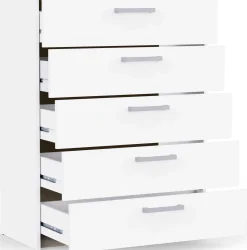 Kommode Watson - 80x41x102cm - 5 Schubladen - weiß