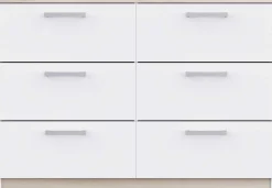 Kommode Watson - 119x41x81cm - 6 Schubladen - weiß