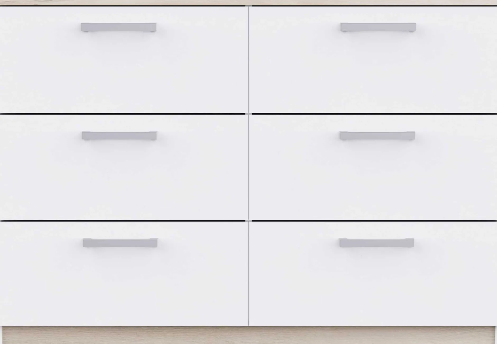 Kommode Watson - 119x41x81cm - 6 Schubladen - weiß
