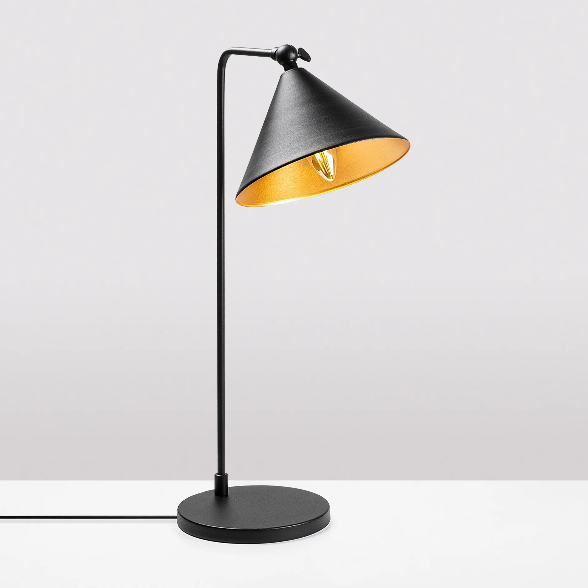 Konika Tischlampe | METALLGEHÄUSE | Schwarz, Antik