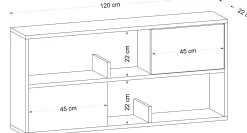 Konsole Flora - 100% MELAMINE - Eiche - 120 x 50 x 22 cm