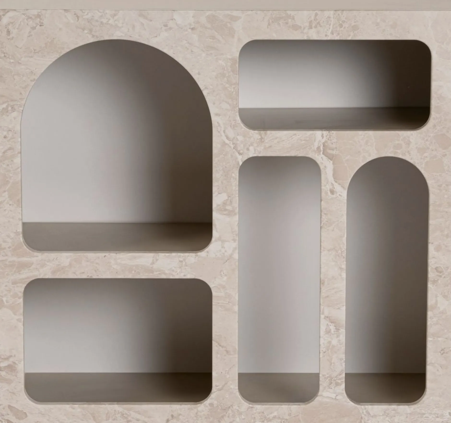 Konsole Lessa - 100% MELAMINE - Travertin - 74 x 37 x 80 cm