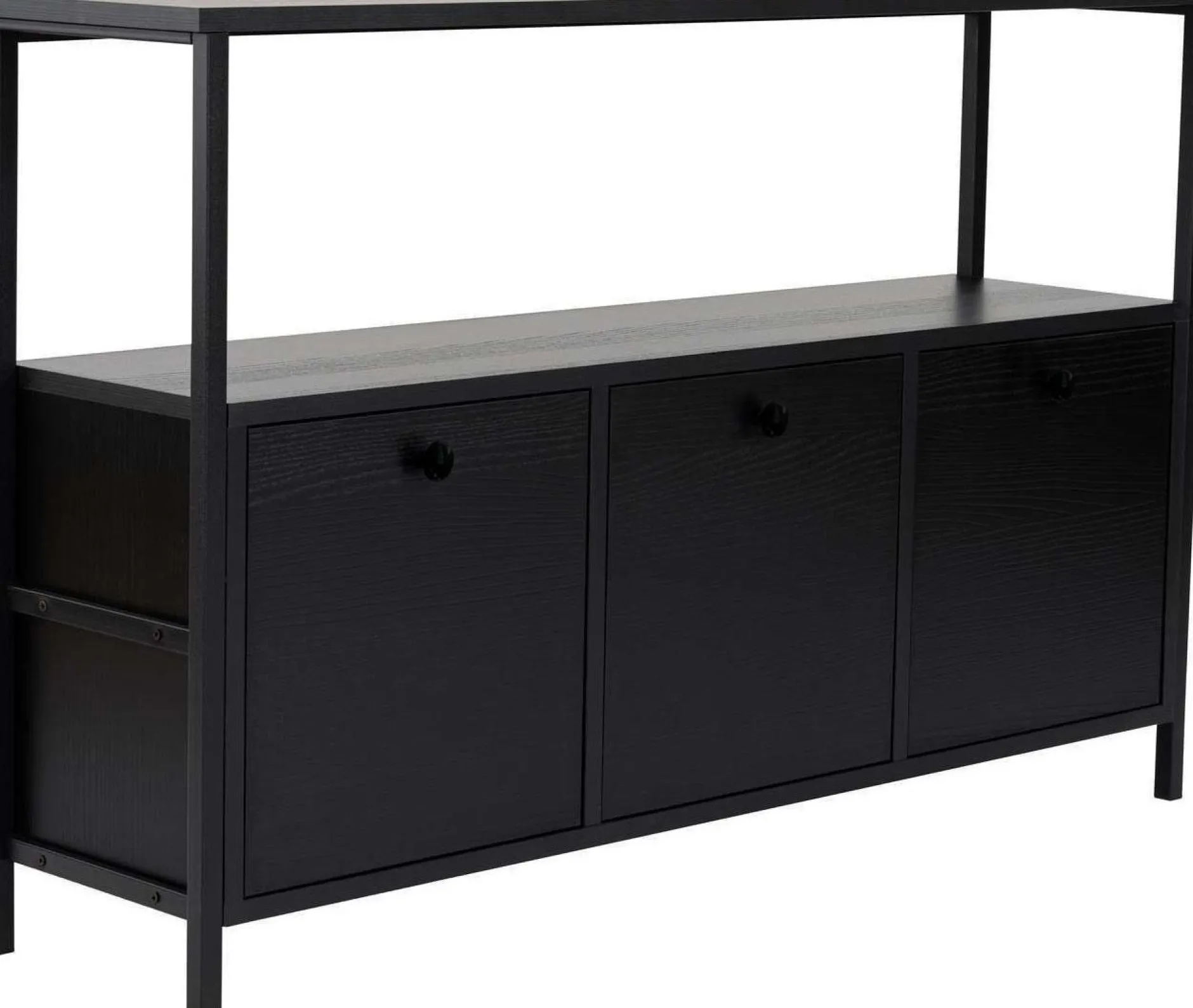 Konsole Solace - 100% MELAMINE - Holzschwarz - 77 x 30 x 120 cm