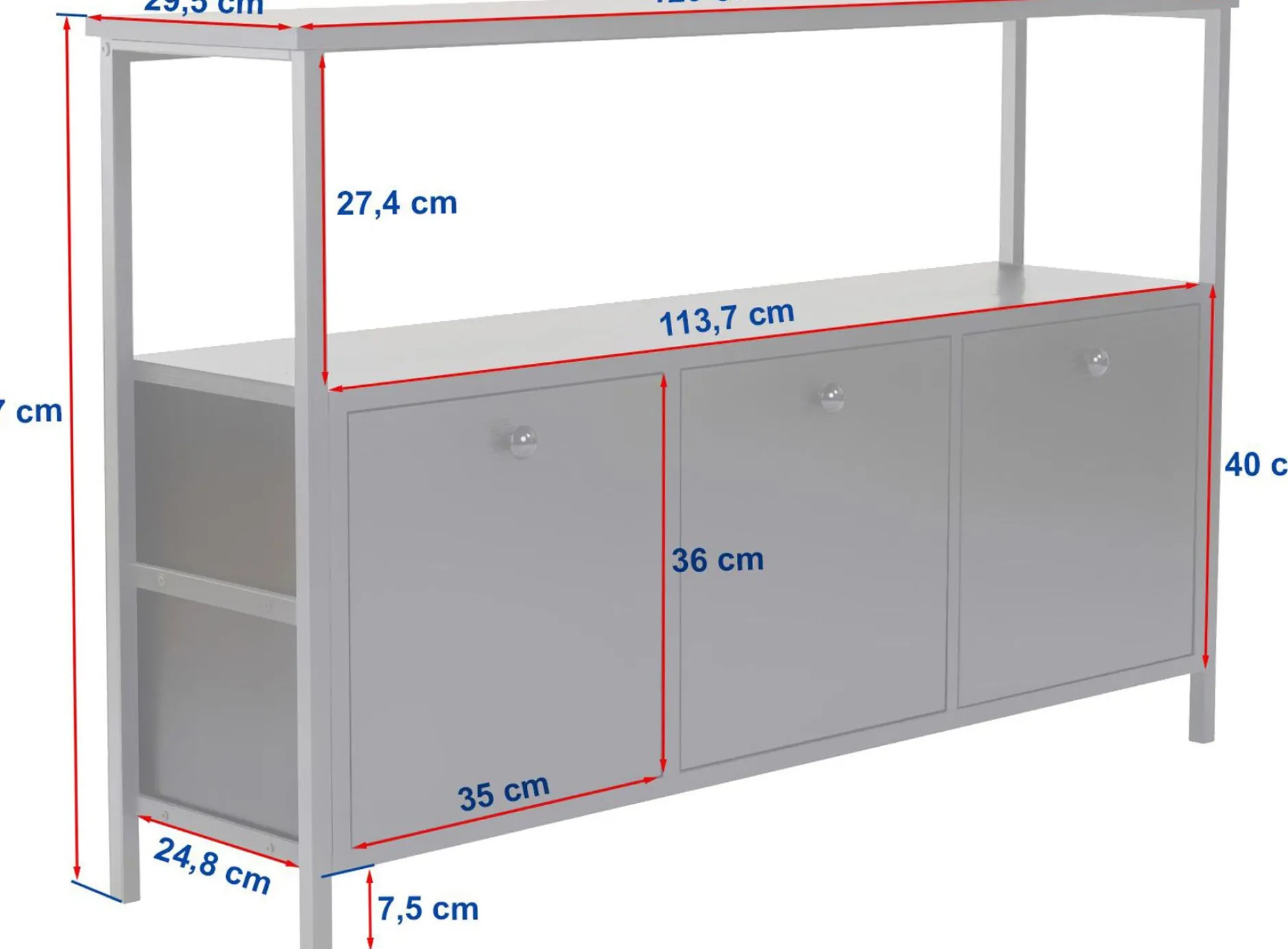 Konsole Solace - 100% MELAMINE - Holzschwarz - 77 x 30 x 120 cm