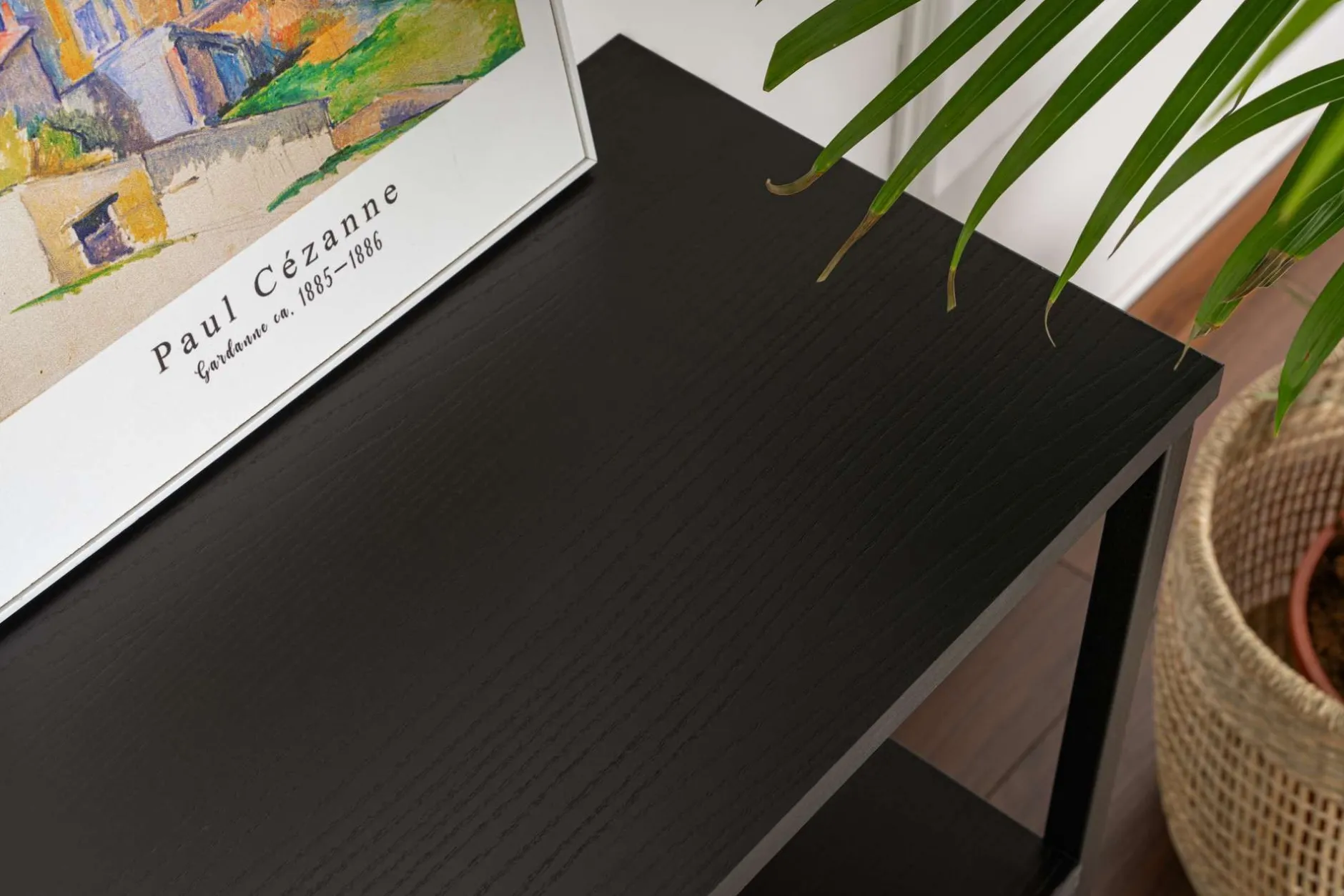 Konsole Solace - 100% MELAMINE - Holzschwarz - 77 x 30 x 120 cm