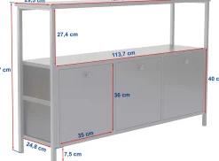 Konsole Solace - 100% MELAMINE - Walnuss - 77 x 30 x 120 cm