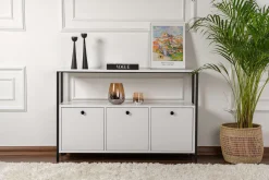 Konsole Solace - 100% MELAMINE - Weiß - 77 x 30 x 120 cm