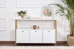 Konsole Solace - 100% MELAMINE - Weiß - 77 x 30 x 120 cm