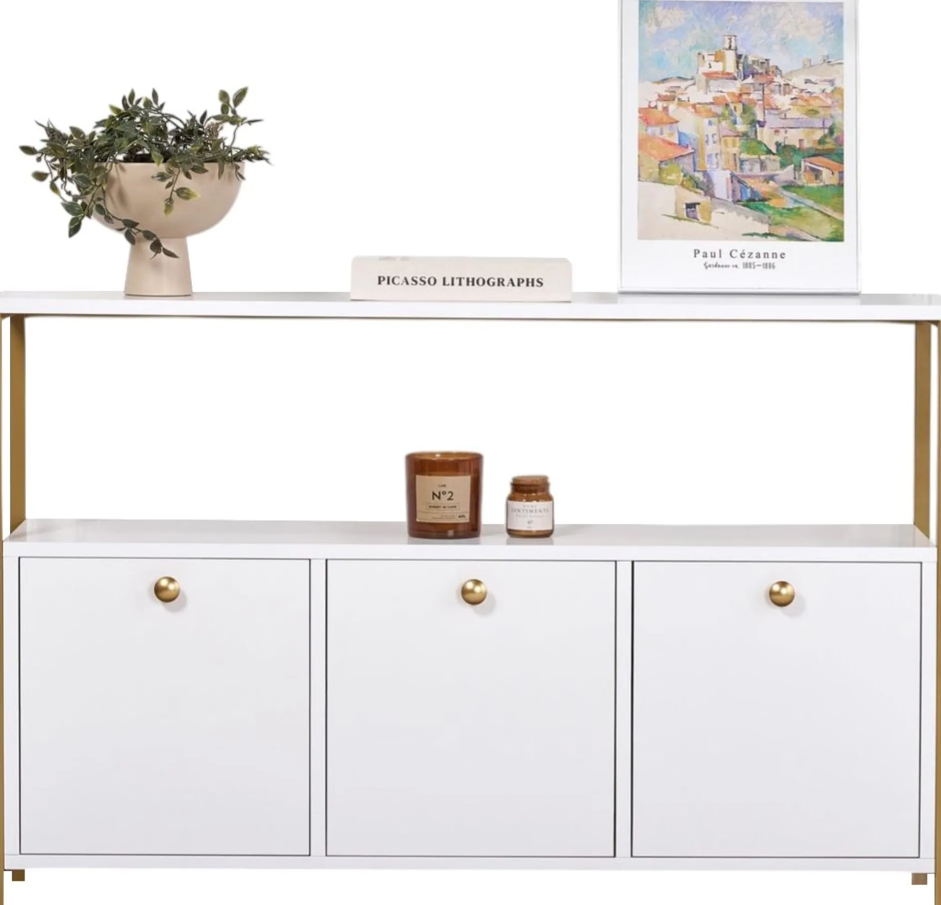 Konsole Solace - 100% MELAMINE - Weiß - 77 x 30 x 120 cm