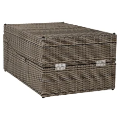 Kubu Split Sun Lounger Set - Schwarzes Poly Rattan, Stahlrahmen