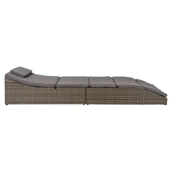 Kubu Split Sun Lounger Set - Schwarzes Poly Rattan, Stahlrahmen