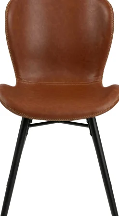 Kunstlederstuhl Tilda mit schrägen Beinen - cognac/schwarz