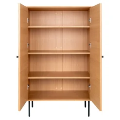 Kyoto Eichenholz Highboard mit schwarzen Metallbeinen
