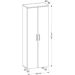 Lagerschrank Arizona - 59x31x161cm - 2 Türen - weiß