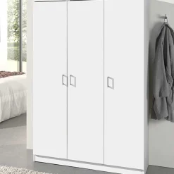 Lagerschrank Ray 120cm mit 3 Türen und 4 Einlegeböden - weiß