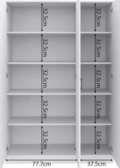 Lagerschrank Ray 120cm mit 3 Türen und 4 Einlegeböden - weiß
