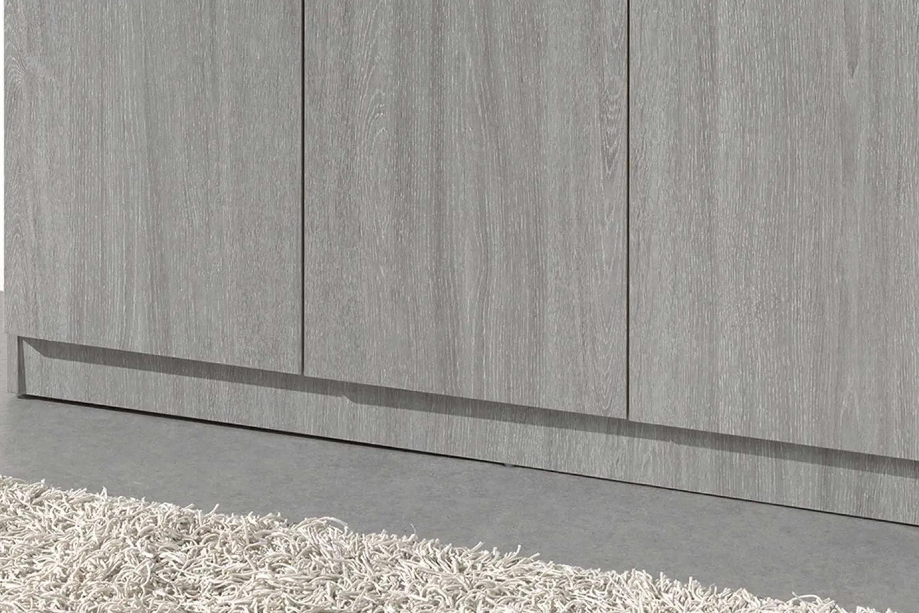 Lagerschrank Ray 120cm mit 3 Türen und 4 Einlegeböden - Eiche grau