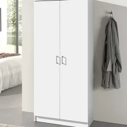 Lagerschrank Ray 80cm mit 2 Türen und 4 Einlegeböden - weiß