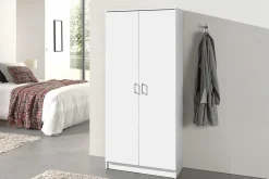 Lagerschrank Ray 80cm mit 2 Türen und 4 Einlegeböden - weiß