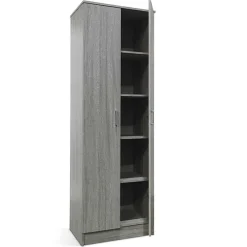 Lagerschrank Ray 60cm mit 2 Türen und 4 Einlegeböden - Eiche grau