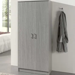 Lagerschrank Ray 80cm mit 2 Türen und 4 Einlegeböden - Eiche grau