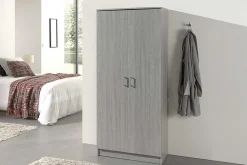 Lagerschrank Ray 80cm mit 2 Türen und 4 Einlegeböden - Eiche grau