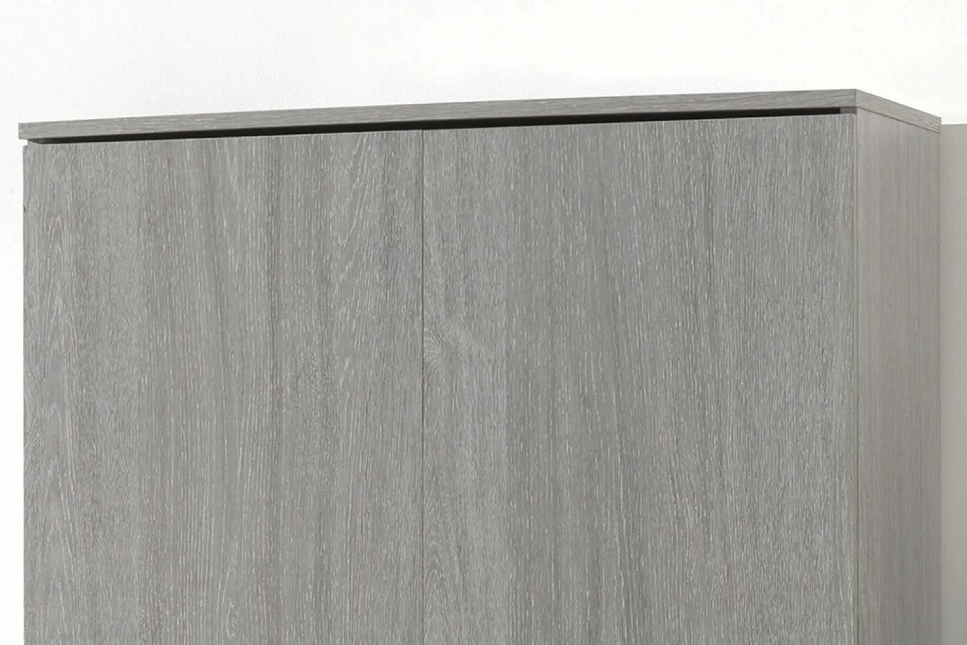 Lagerschrank Ray 80cm mit 2 Türen und 4 Einlegeböden - Eiche grau