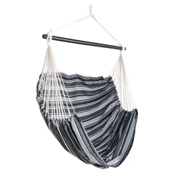 Lamia Hängemattenstuhl: Grau/Schwarz, Polyester/Baumwolle, Lärchenholz