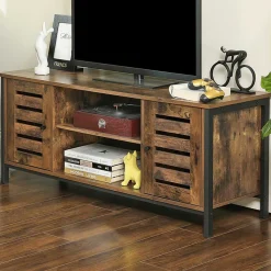 Lance TV-Schrank 110cm 2 Türen 2 Fächer - rustikal braun/schwarz