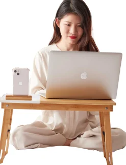 Laptop-Tisch - 54x35x27cm - Bambusholz