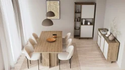 Leda Ausziehbarer Esstisch - 160/200x90x74cm - Eiche Dekor