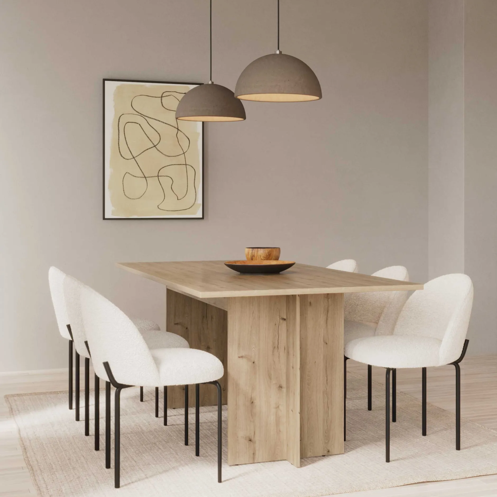 Leda Ausziehbarer Esstisch - 160/200x90x74cm - Eiche Dekor