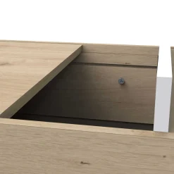 Leda Couchtisch - 48x91x50cm - mit Ablage - Eiche Dekor