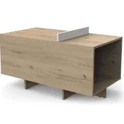 Leda Couchtisch - 48x91x50cm - mit Ablage - Eiche Dekor