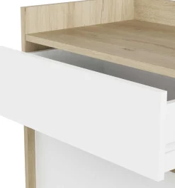 Leda Sideboard - 157x36x82cm - 3 Türen und 1 Schublade - weiß/Eiche Dekor