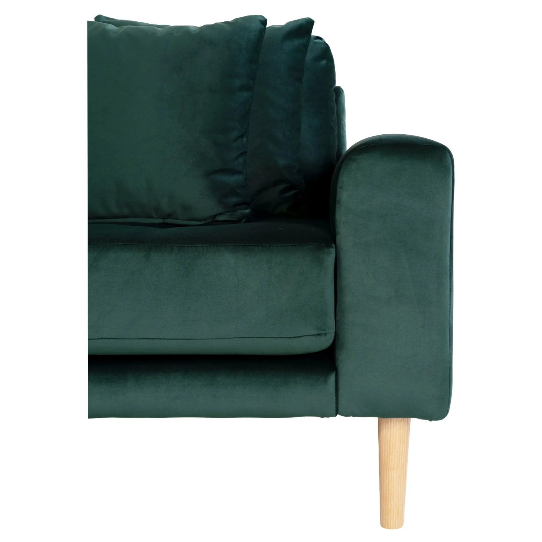 Lido Lounge Sofa aus grünem Samt mit Kissen